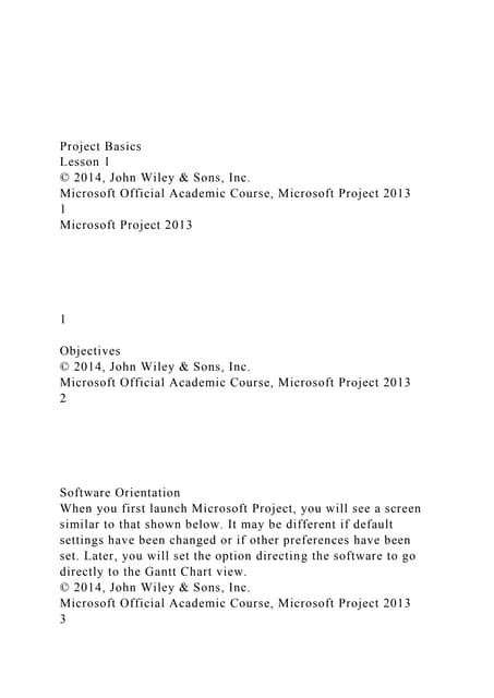 Project BasicsLesson 1© 2014, John Wiley & Sons, Inc.M.docx