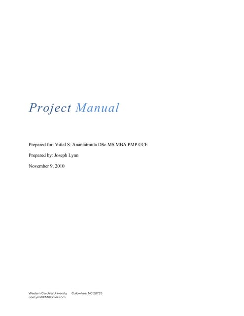 Project Manual