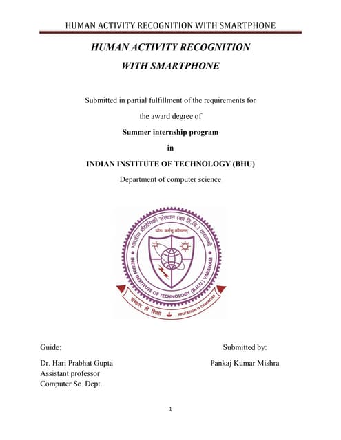Human Activity Recognition using Smartphone's sensor 