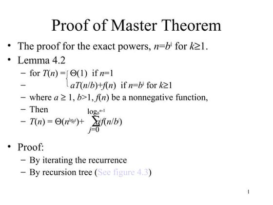Proof master theorem