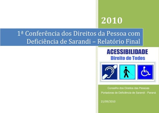 Propostas da conferencia dos deficientes 2010