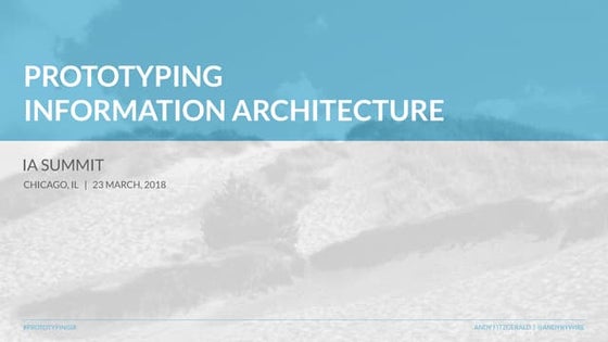 Prototyping Information Architecture