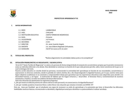 PROYECTO DE APRENDIZAJE  1  - Jose REGALADO CARHUATOCTO .docx