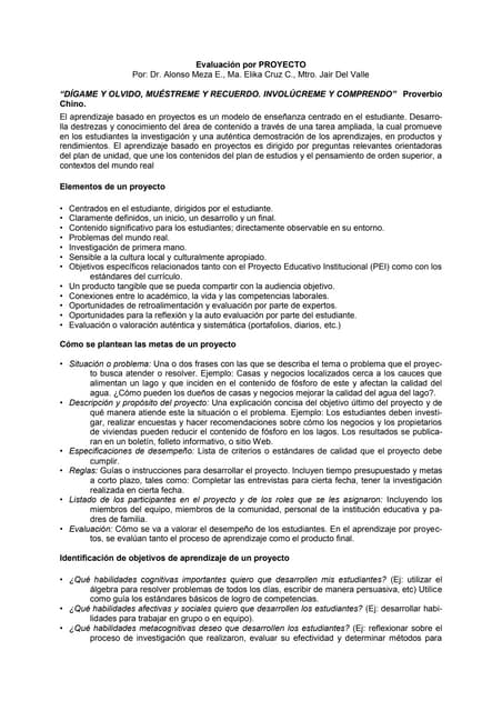 Evaluación por Proyectos