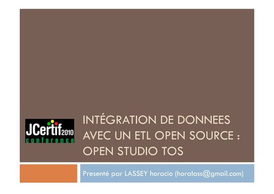Présentation Talend Open Studio
