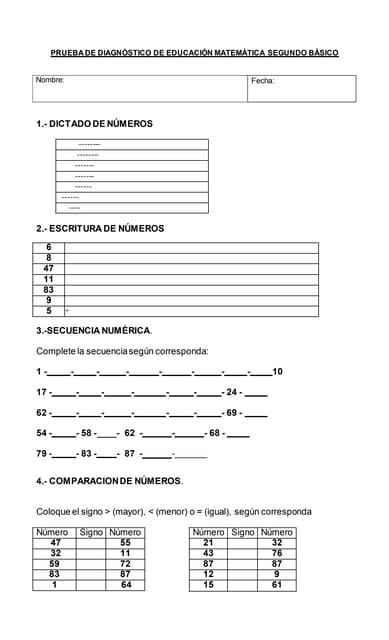 Prueba de matematicas 2 basico convertido