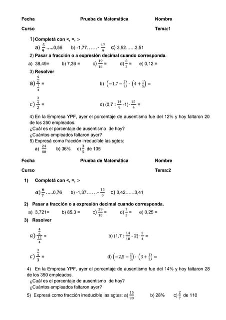 Prueba de proceso de 9º