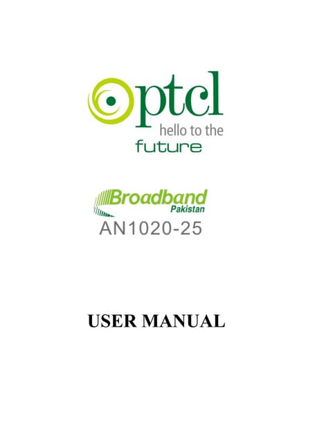 Ptcl modem (user manual)
