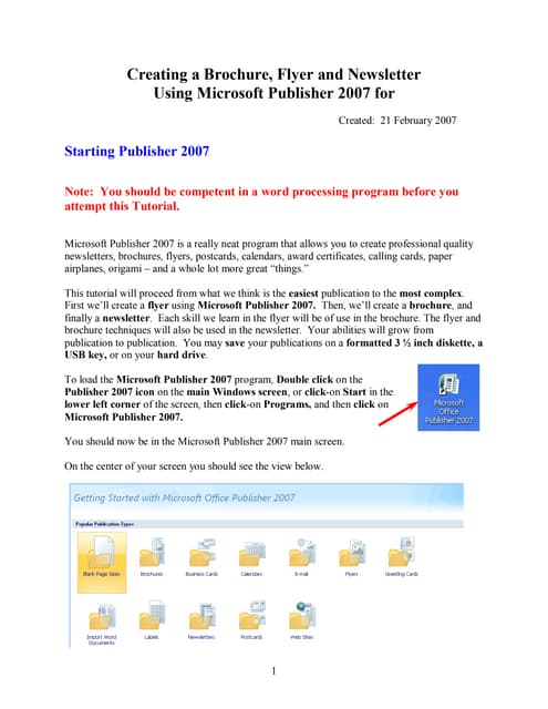 Publisher 2007 tutorial