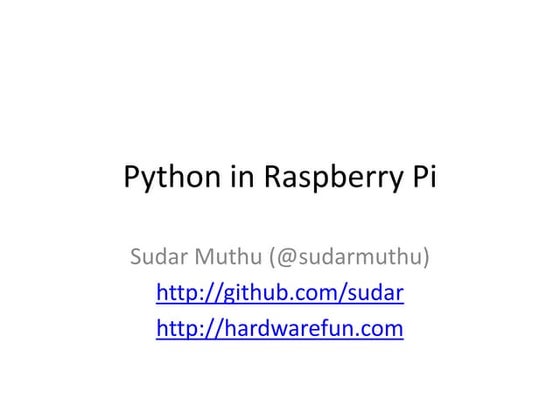 Python in raspberry pi