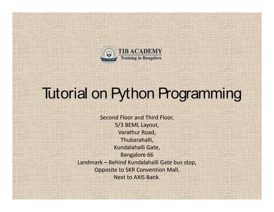 Python Tutorial for Beginner