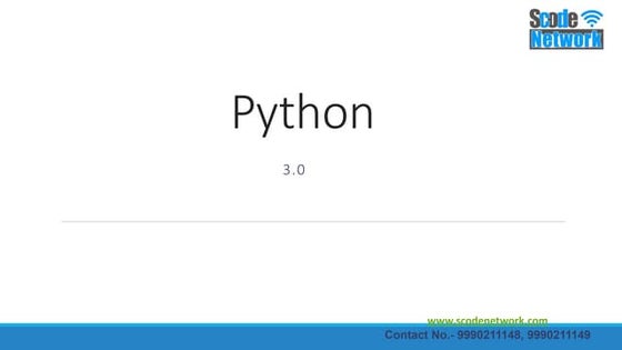 python ppt | Python Course In Ghaziabad | Scode Network Institute