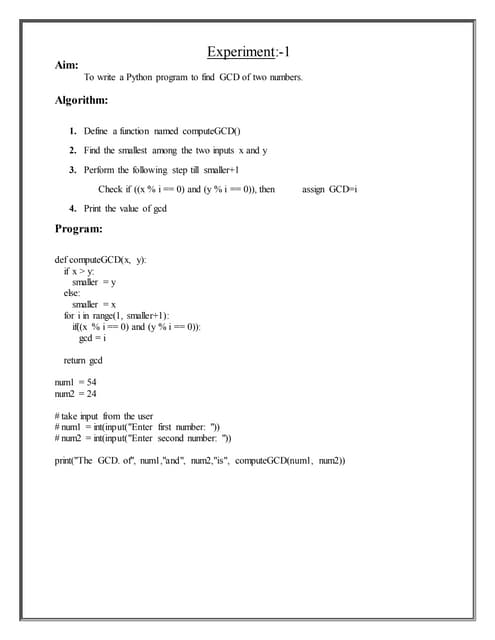 Python lab manual all the experiments are available