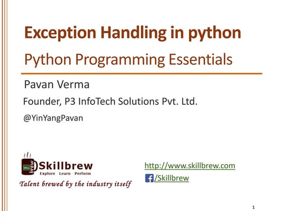 Python Programming Essentials - M21 - Exception Handling