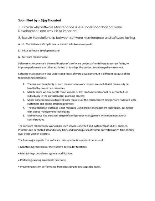 Software Maintenance