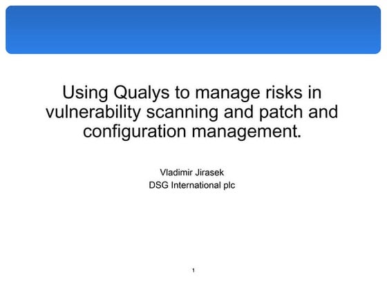 Qualys Webex 24 June 2008