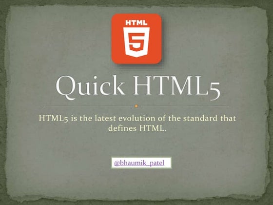 HTML5 - Quick Guide