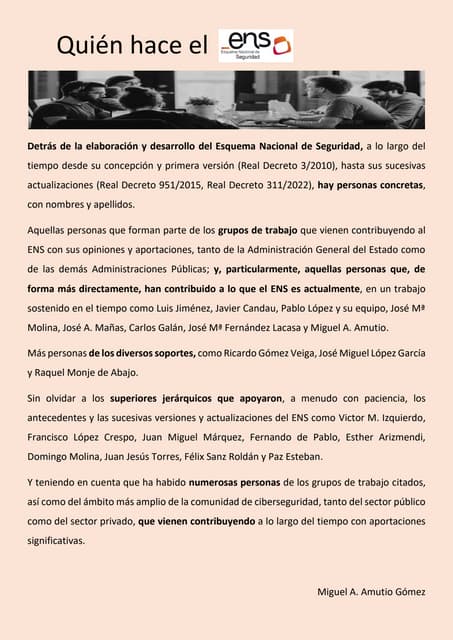 Quien hace el Esquema Nacional de Seguridad ENS