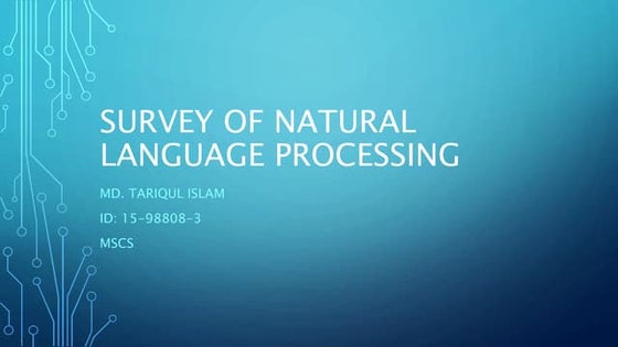 Survey of natural language processing(midp2)