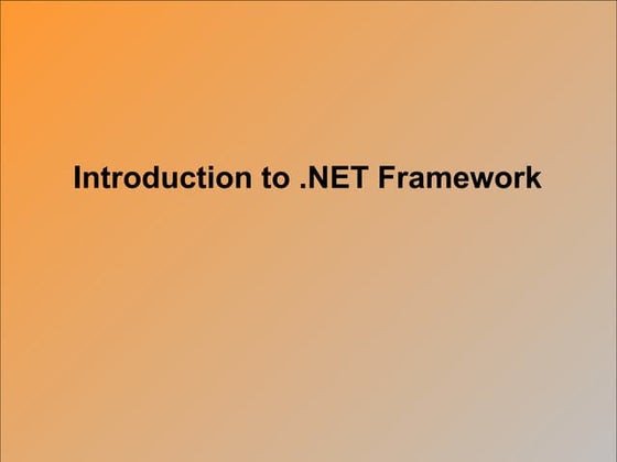 .Net overview|Introduction Of .net