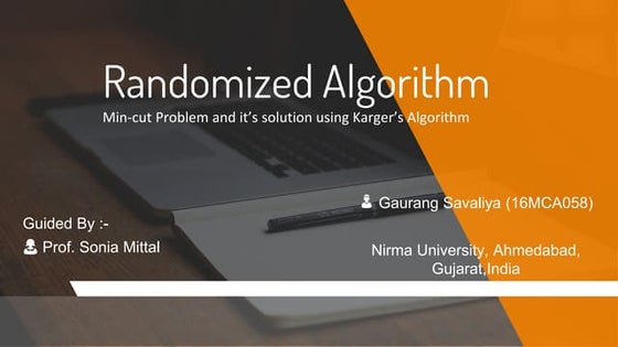 Randomized algorithm min cut problem and its solution using karger's algorithm