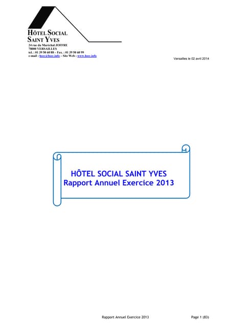 Rapport annuel exercice 2013 pdf