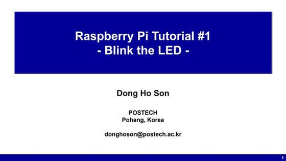 Raspberry pi tutorial #1