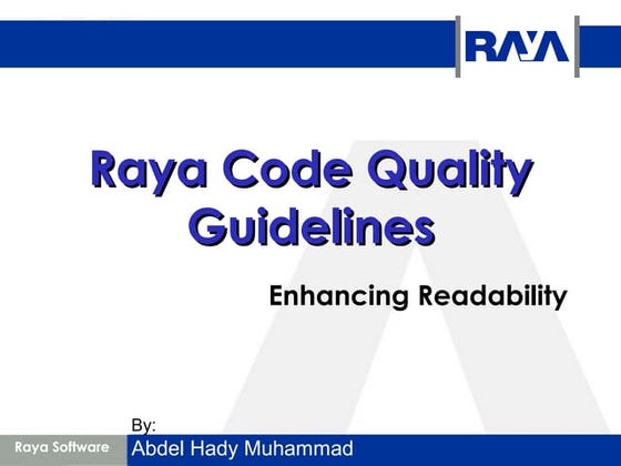 Raya code quality guidelines - enhancing readability