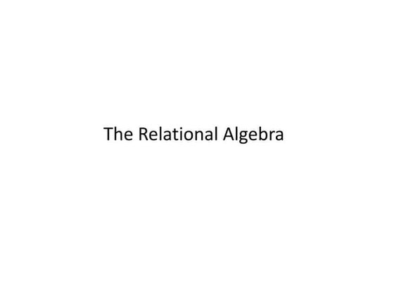 RDBMS Algebra