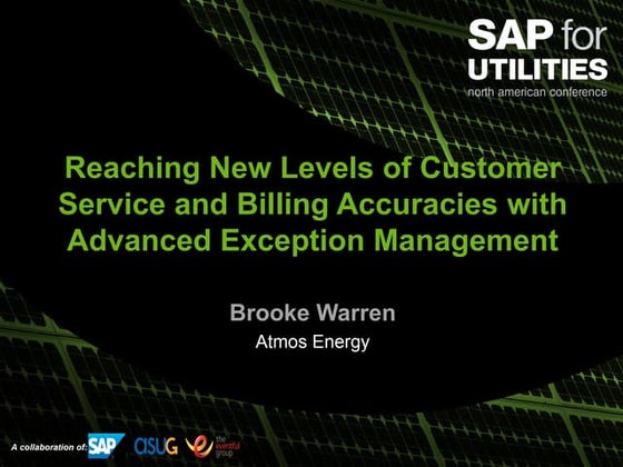 Reaching new levels of customer service and billing accuracies with advanced ...