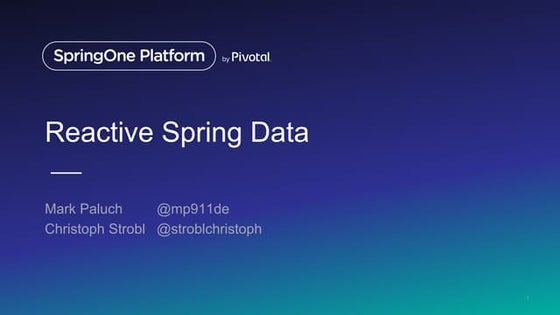 Reactive Data Access with Spring Data