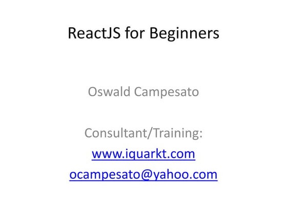 ReactJS for Beginners