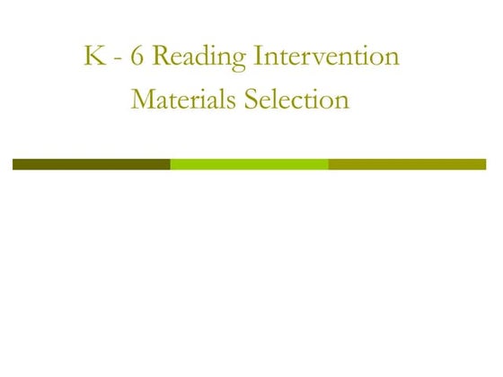 Reading Interventions