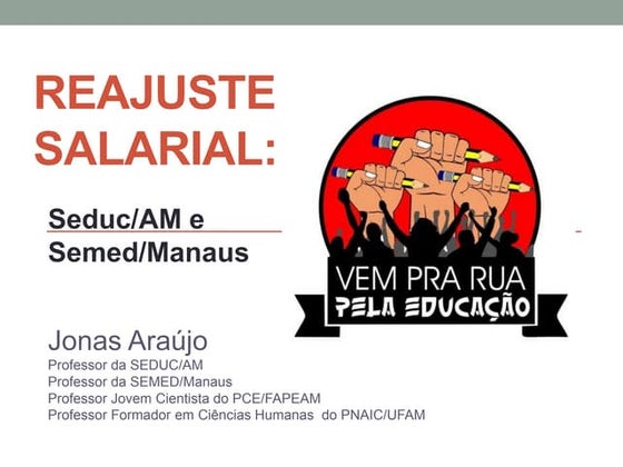 Reajuste salarial SEDUC/AM e SEMED/Manaus