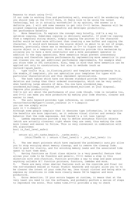 why c++11?