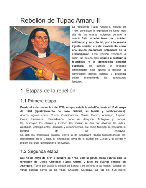 Rebelión de túpac amaru ii