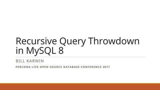 Recursive Query Throwdown