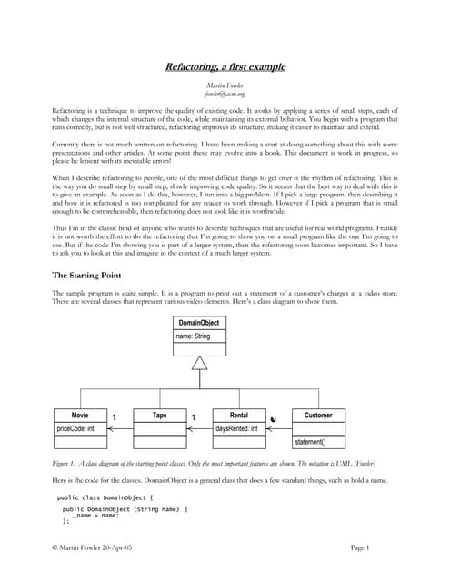 Refactoring Simple Example