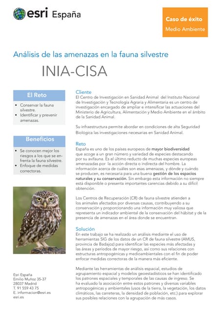 INIA- CISA: Análisis de las amenazas en la fauna silvestre
