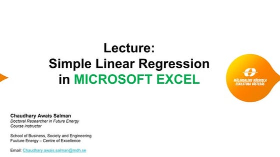 Regression analysis in excel