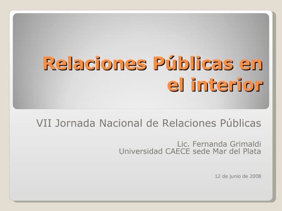 Relaciones PúBlicas En El Interior