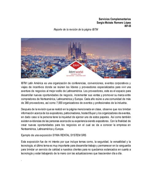 Reporte de la revisión de la página ibtm
