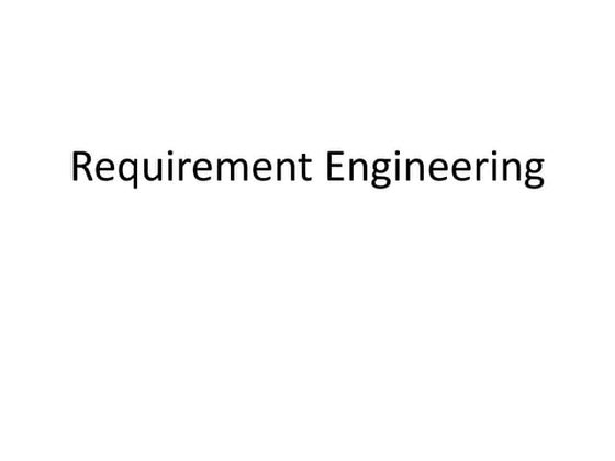 Requirement engineering