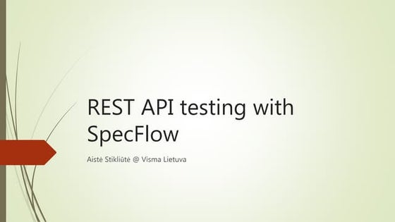 REST API testing with SpecFlow