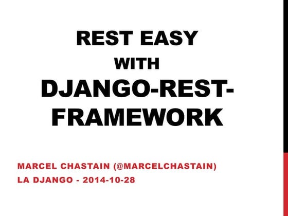REST Easy with Django-Rest-Framework