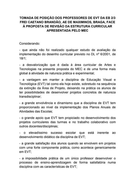 Revisão curricular   proposta do grupo de evt