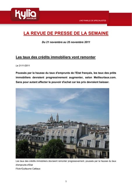 Revue de presse kylia   semaine 48