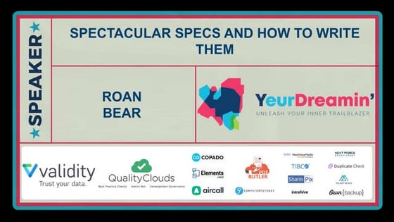 Spectacular Specs and how to write them!