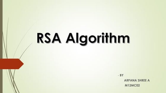 RSA algorithm
