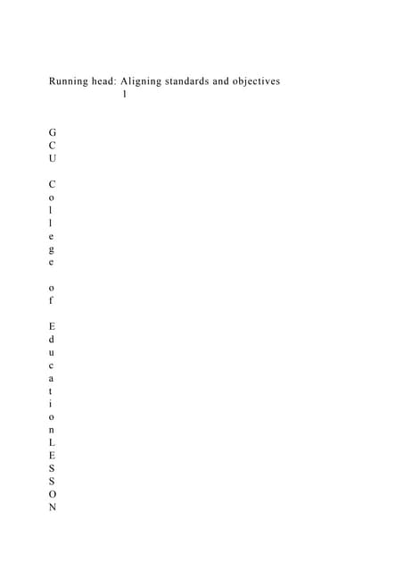 Running head Aligning standards and objectives1GC.docx